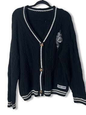 Taylor Swift Reputation Era Fan Cardigan Black Cable Knit Snake Stars Oversized